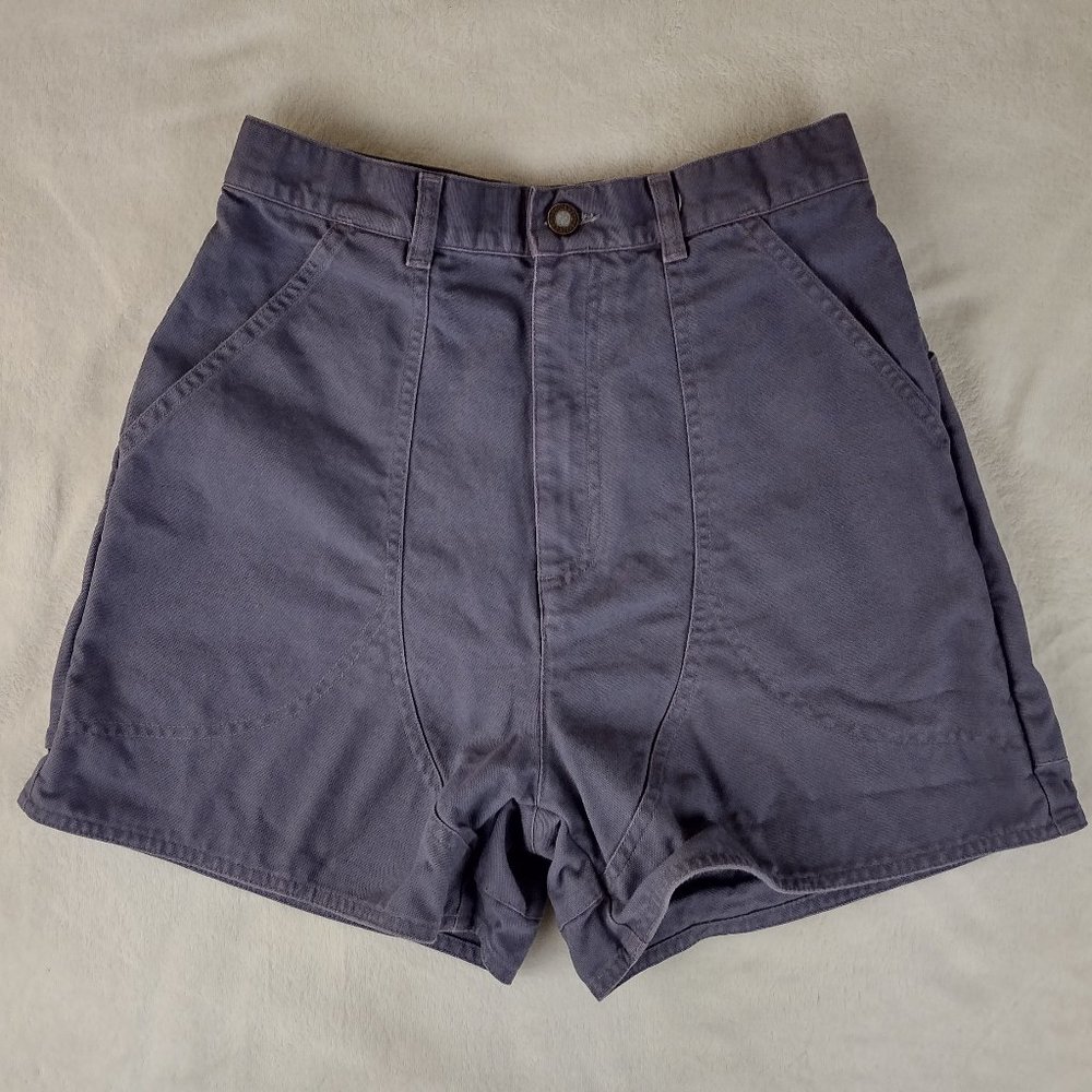 SOLD Vintage Patagonia Stand Up Shorts High Rise Organic Cotton Canvas Blue/Gray